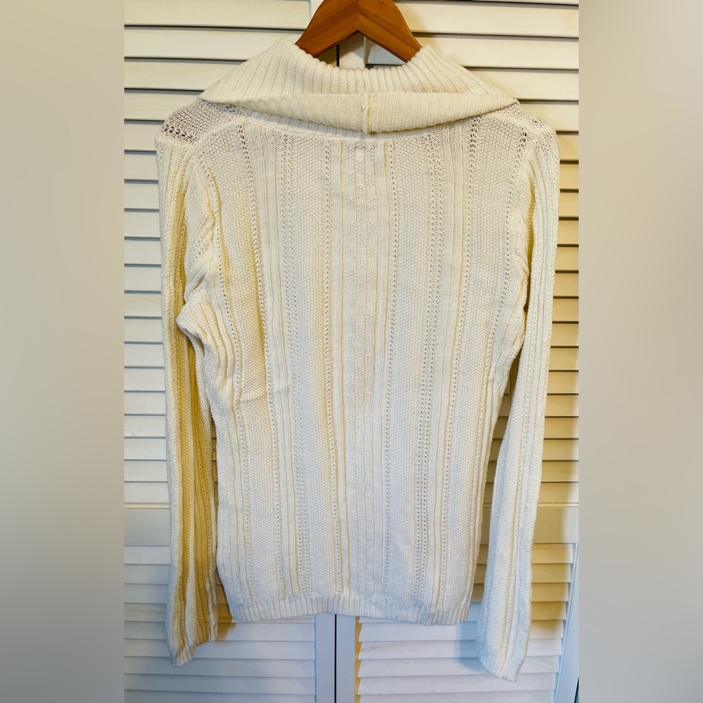Croft & Barrow Cream Cable Knit Sweater Size Large